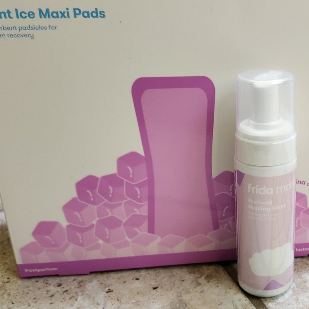 Frida Mom Postpartum Bundle: Instant Ice Pads and Perineal Healing Foam …